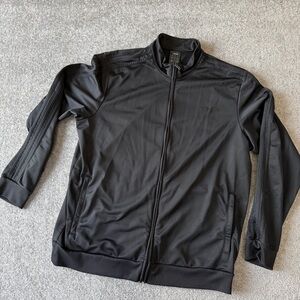 Y2K Adidas Black on Black Men's Zip-up Track Jacket Size X-Large